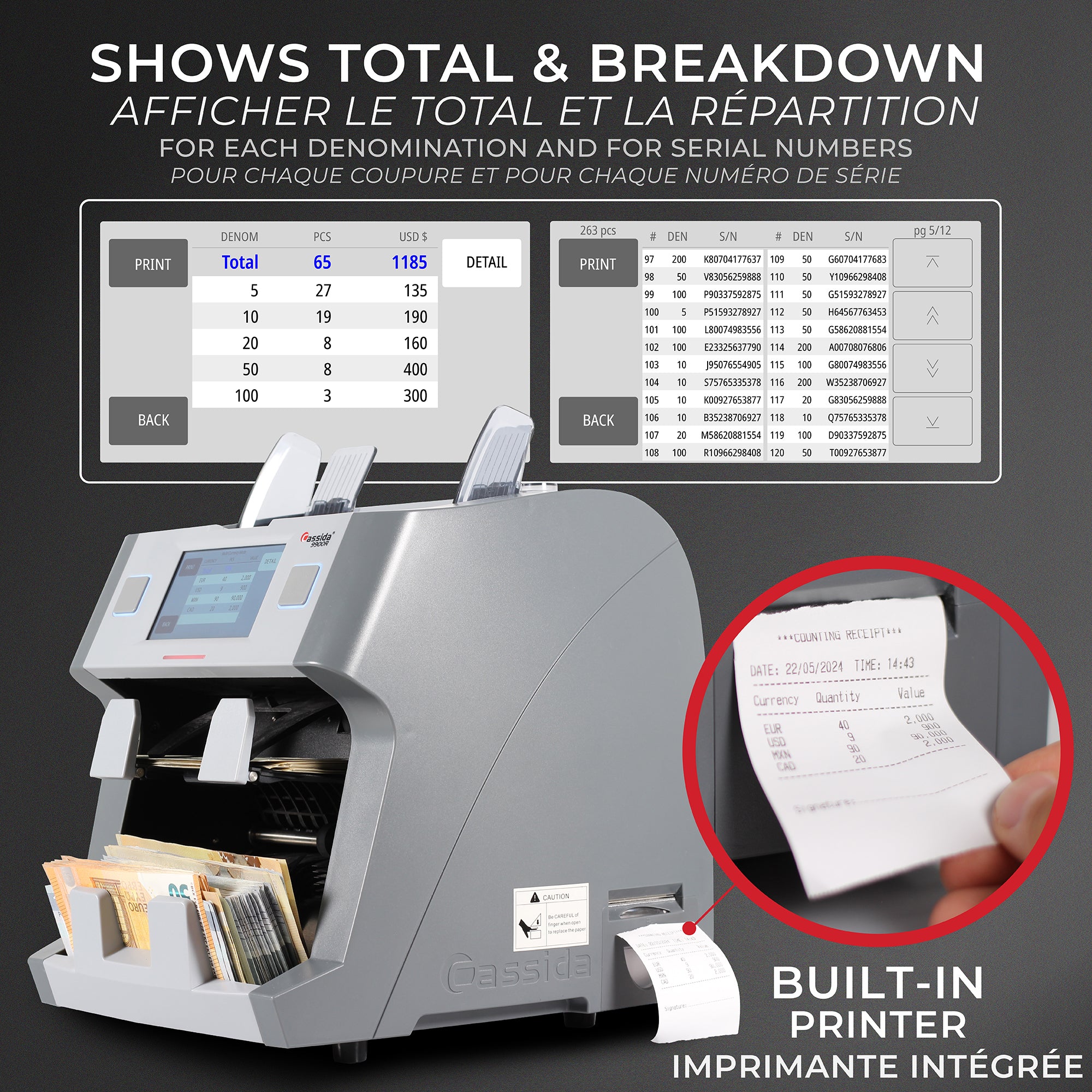 Cassida 9900R V2 Mixed Bill Counter (Canada)