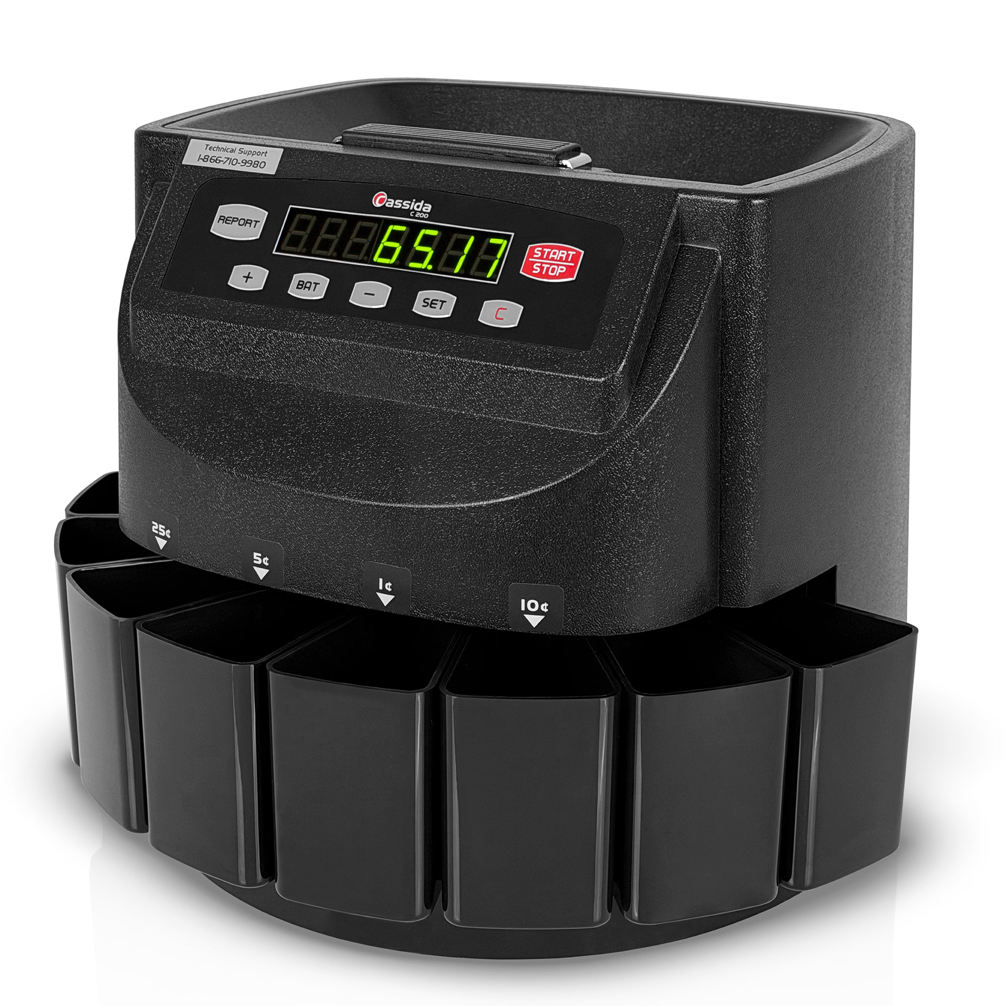 Cassida C200 CAD Coin Counter - Coin Sorter: 300 Coins/Min Count
