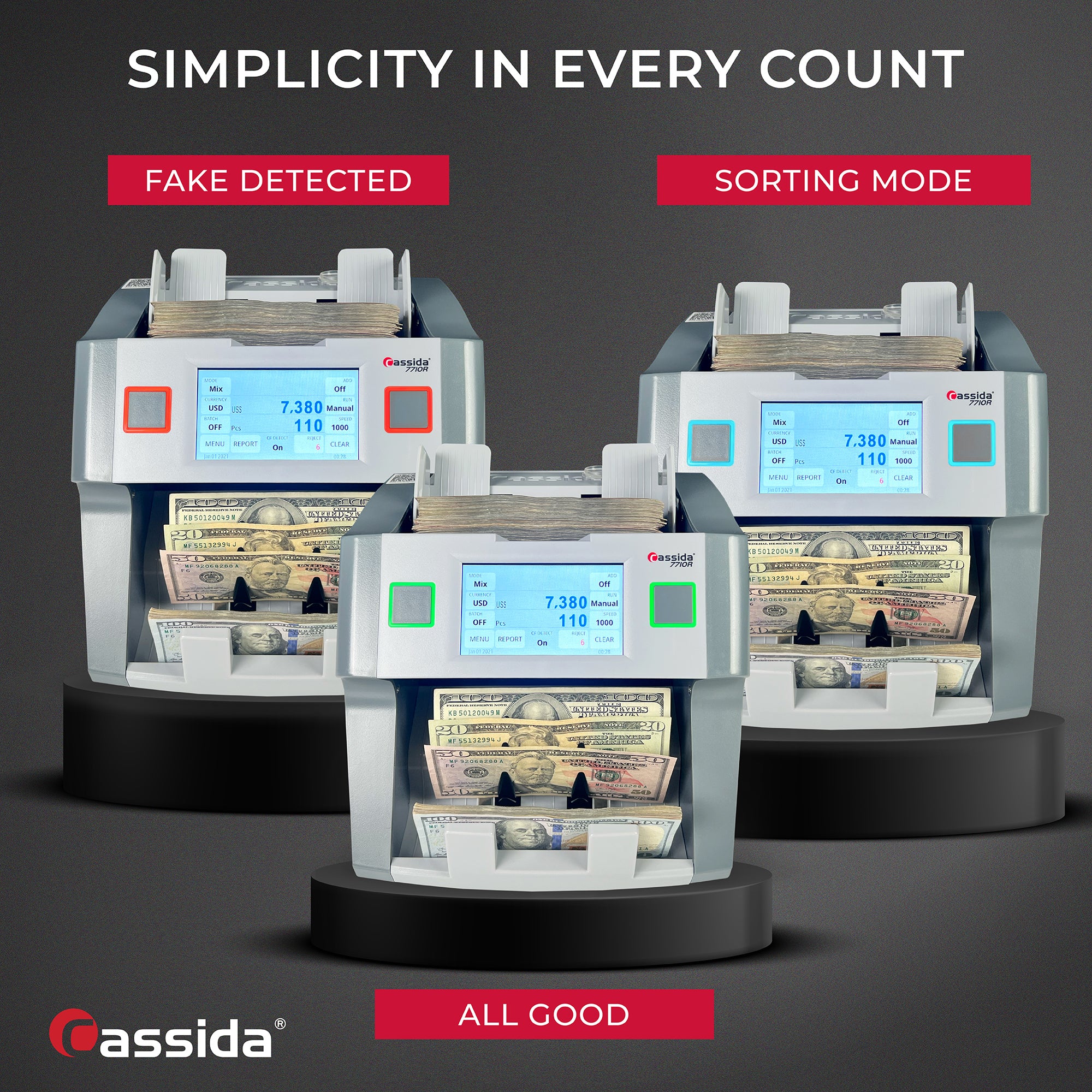 Cassida 7710R Mixed Bill Counter