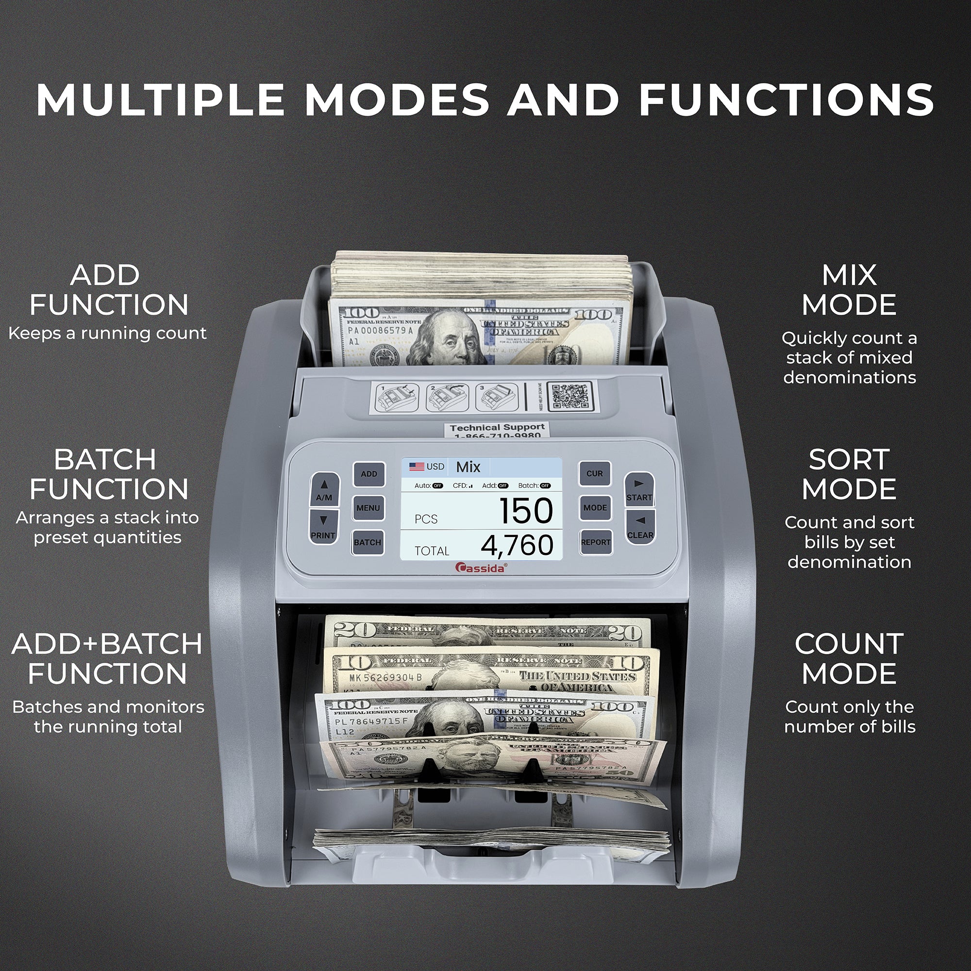 Cassida CRS 7200 Mixed Bill Counter
