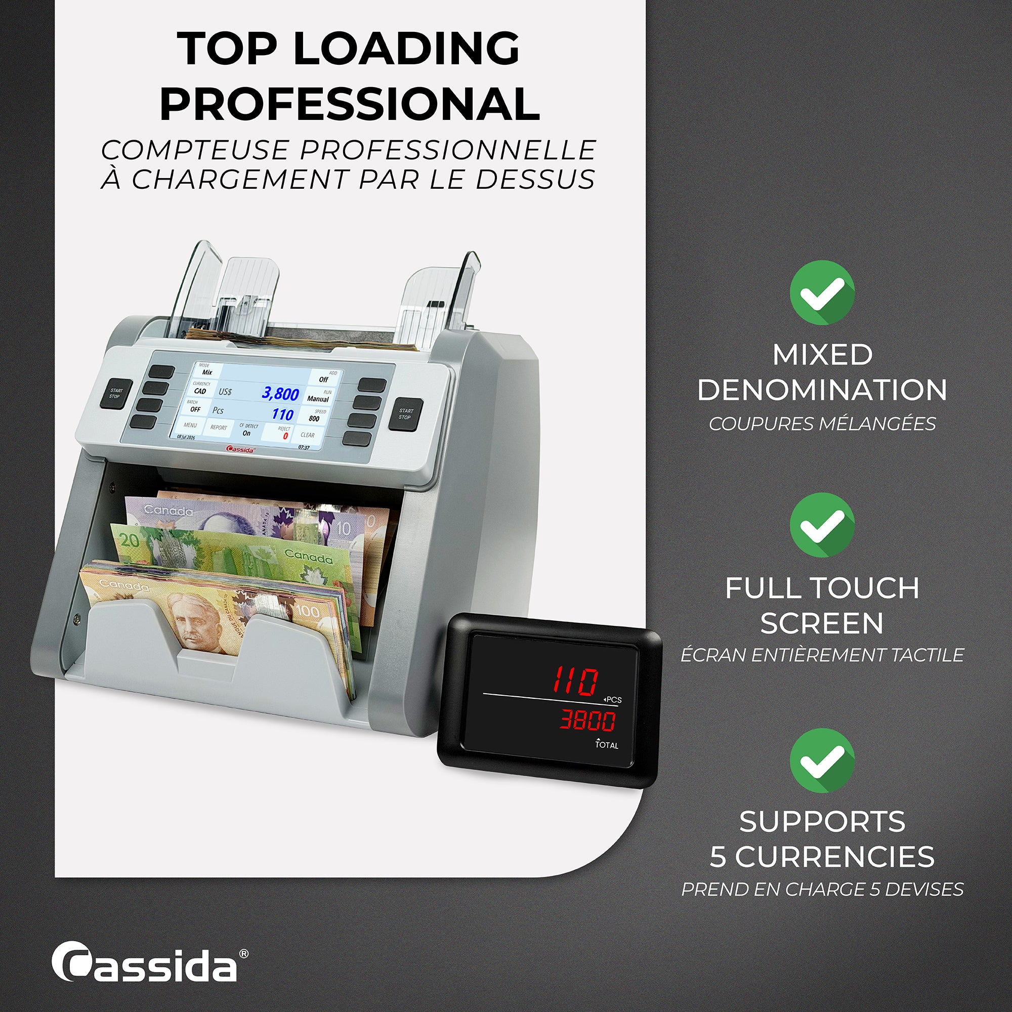 Cassida CRS 8500 Mixed Bill Counter (Canada)