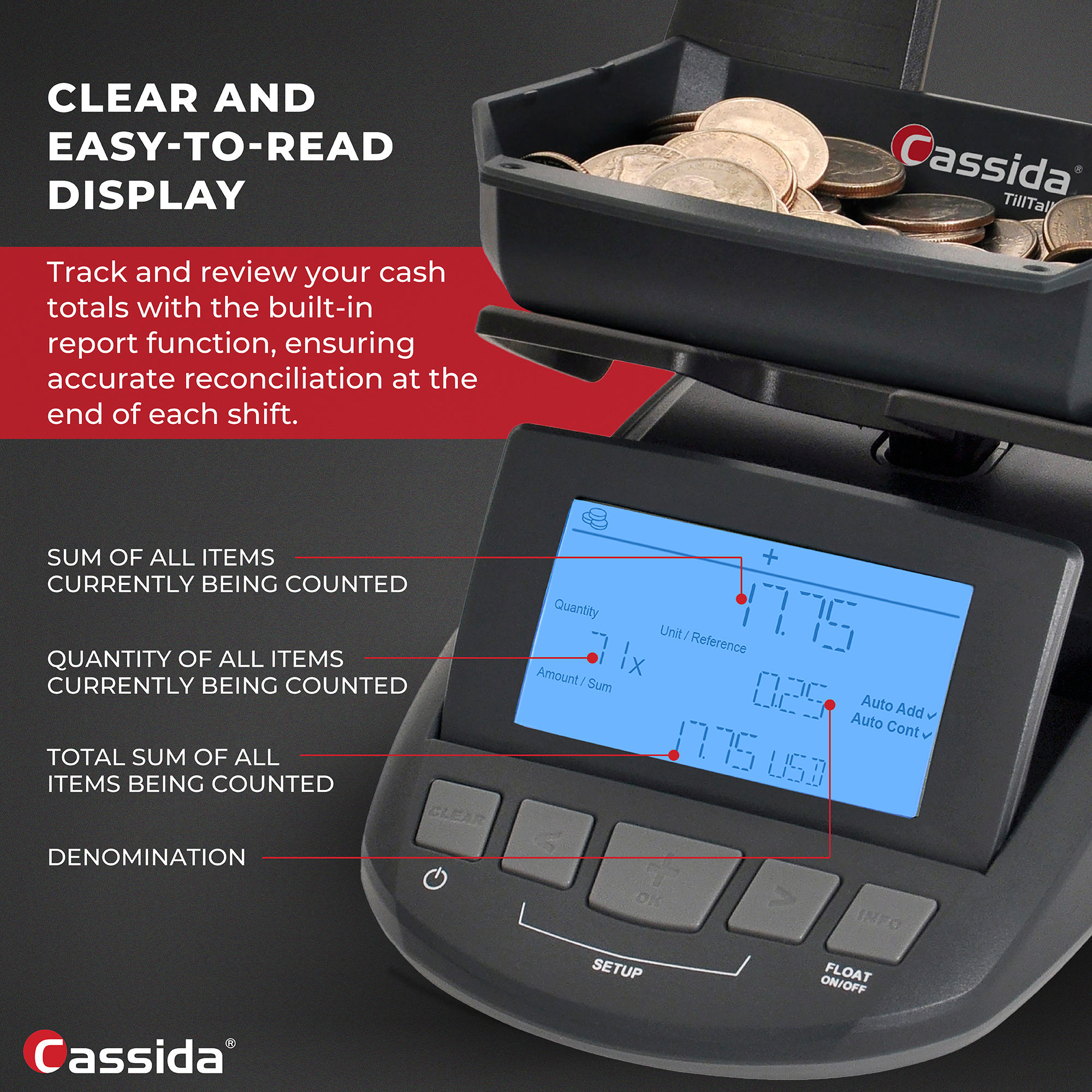 Cassida TillTally Money Counting Scale