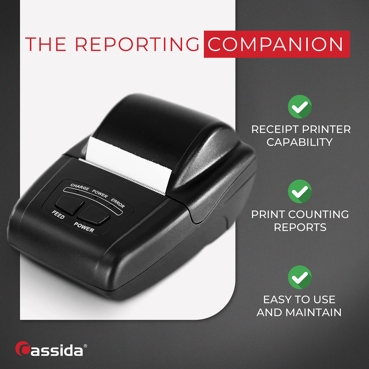 Shop Counter Printer Cassida Cash Handling Printer - Cash Register with Receipt Printer