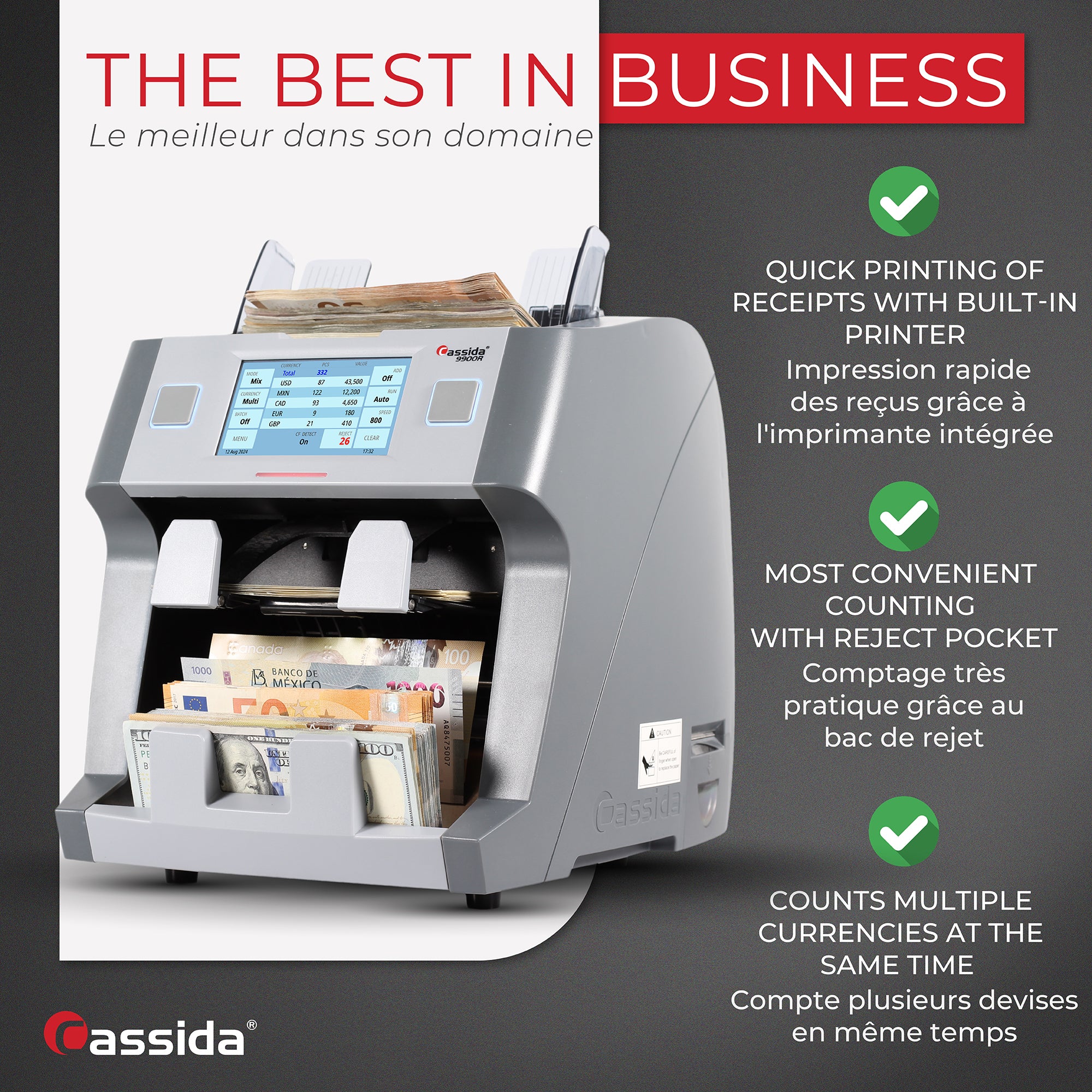 Cassida 9900R V2 Mixed Bill Counter (Canada)