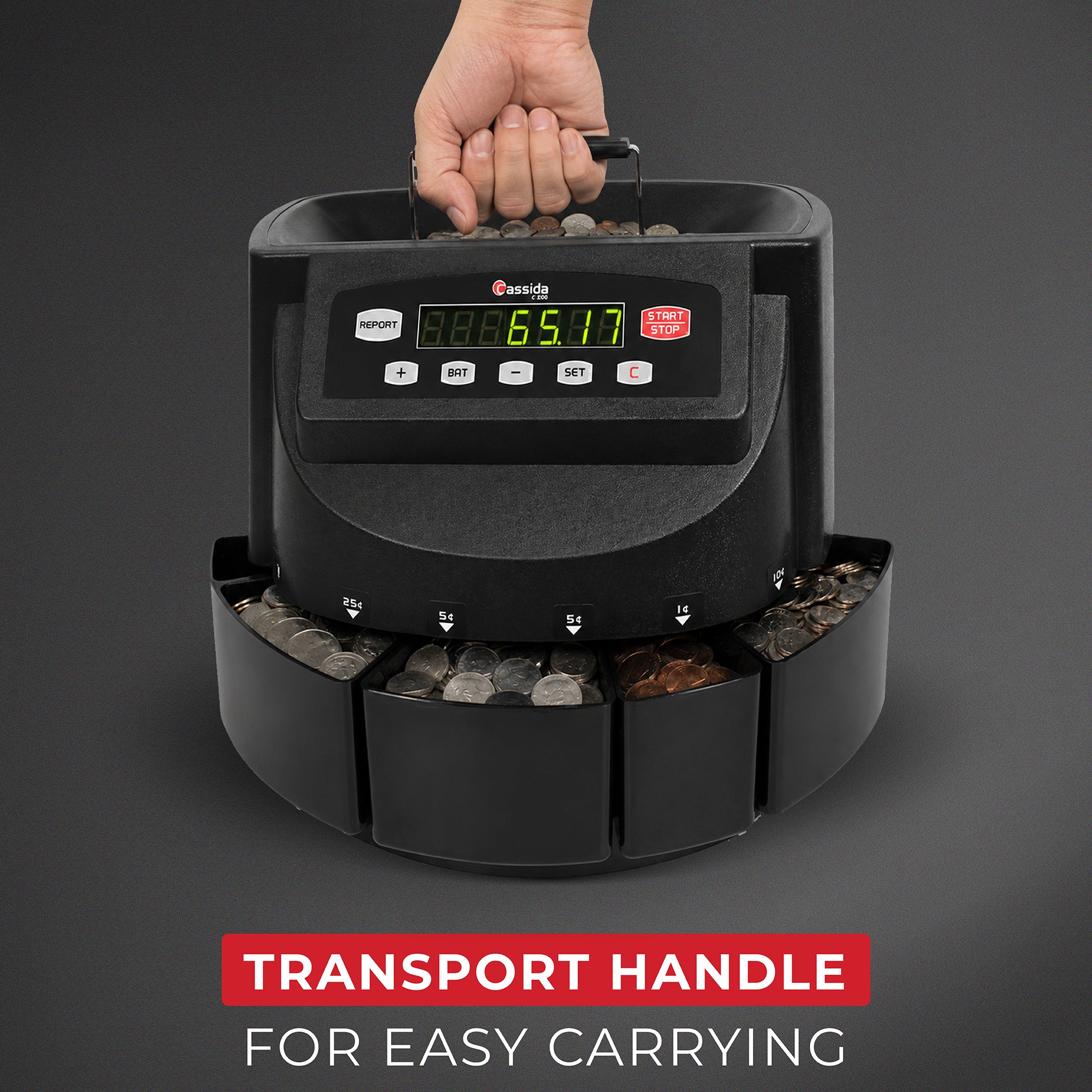 Cassida C200 Coin Counter - Coin Sorter: 300 Coins/Min Count