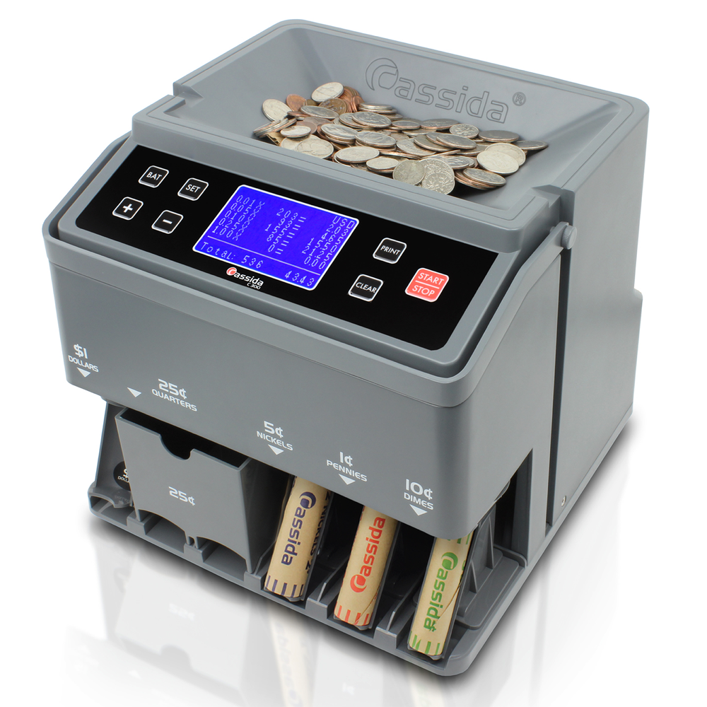 Cassida C300 Coin Counter - Coin Sorter: Never Spills Coins!