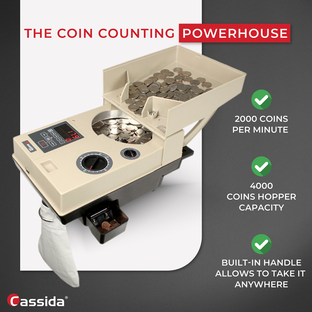 Cassida C500 Coin Counter - Coin Sorter: Lasts 10-15 Years! Beast in ...