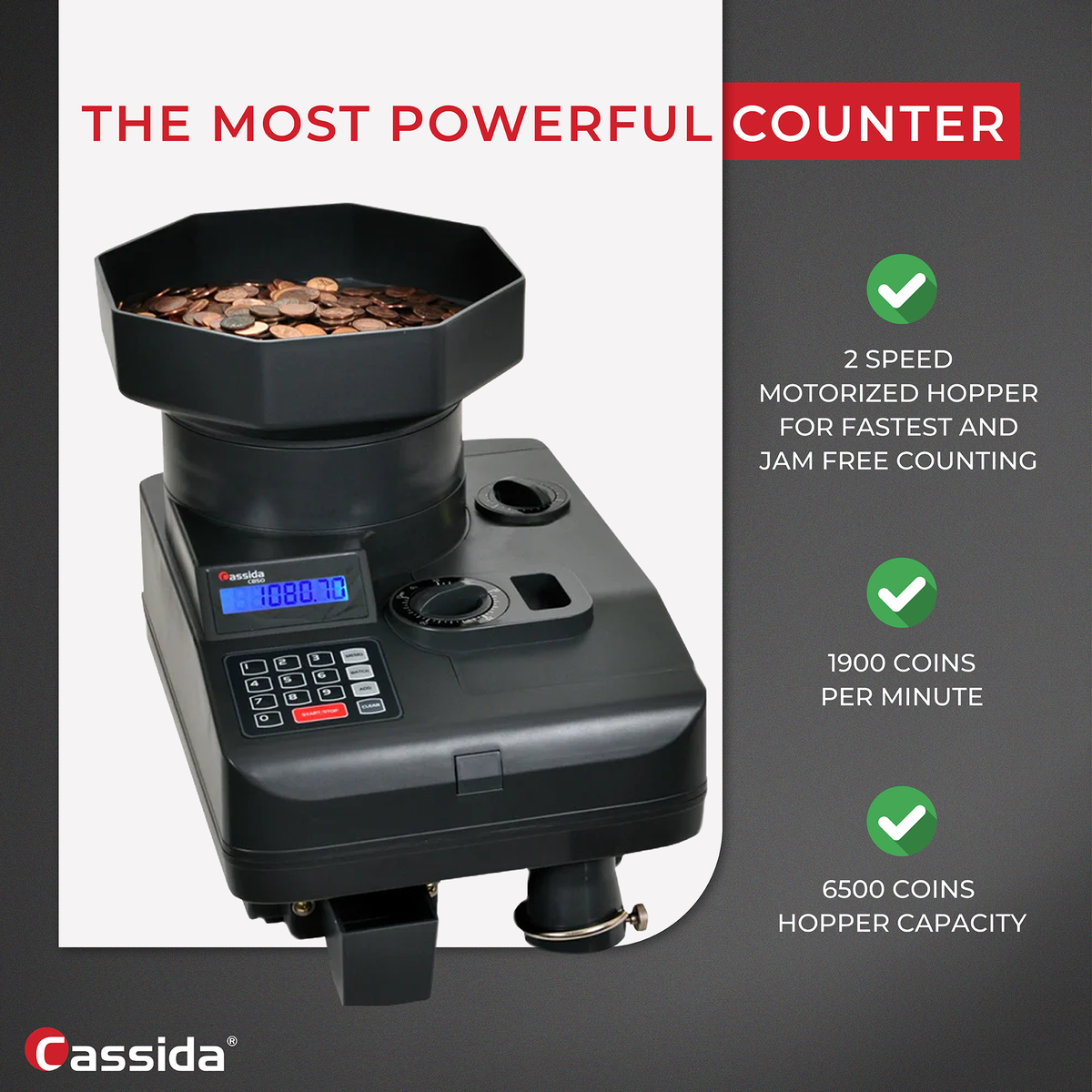 Cassida C850 Coin Counter - Coin Sorter: The Most Powerful Coin Counter