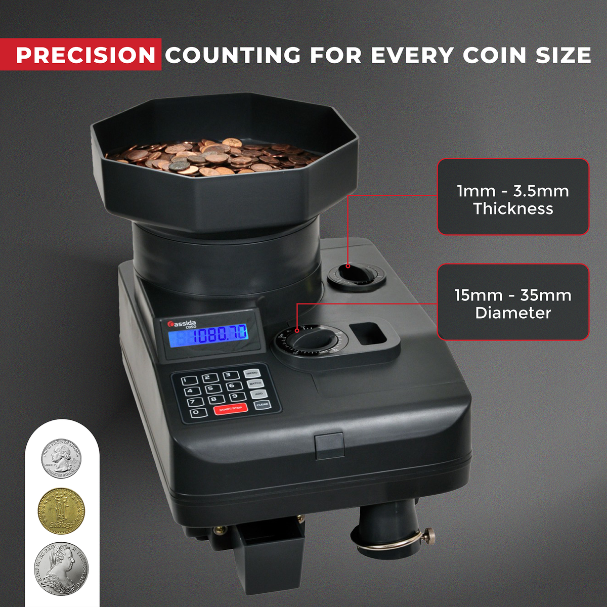 Cassida C850 Coin Counter - Coin Sorter: The Most Powerful Coin Counter