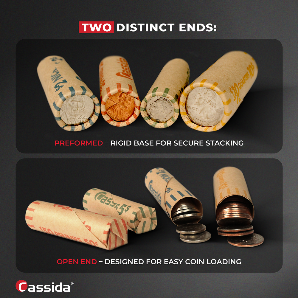 Jetwrap Coin Wrapper Cassida Coin Wrappers - Coin Rolls - Keep Coins Organized