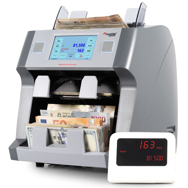 Cassida 9900R V2 Mixed Bill Counter - Cash Counting Machine Mixed Bills