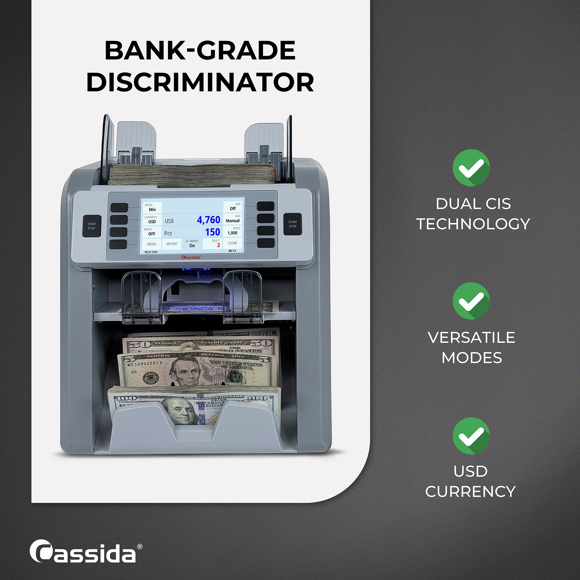 Cassida CRS 9500 Mixed Bill Counter