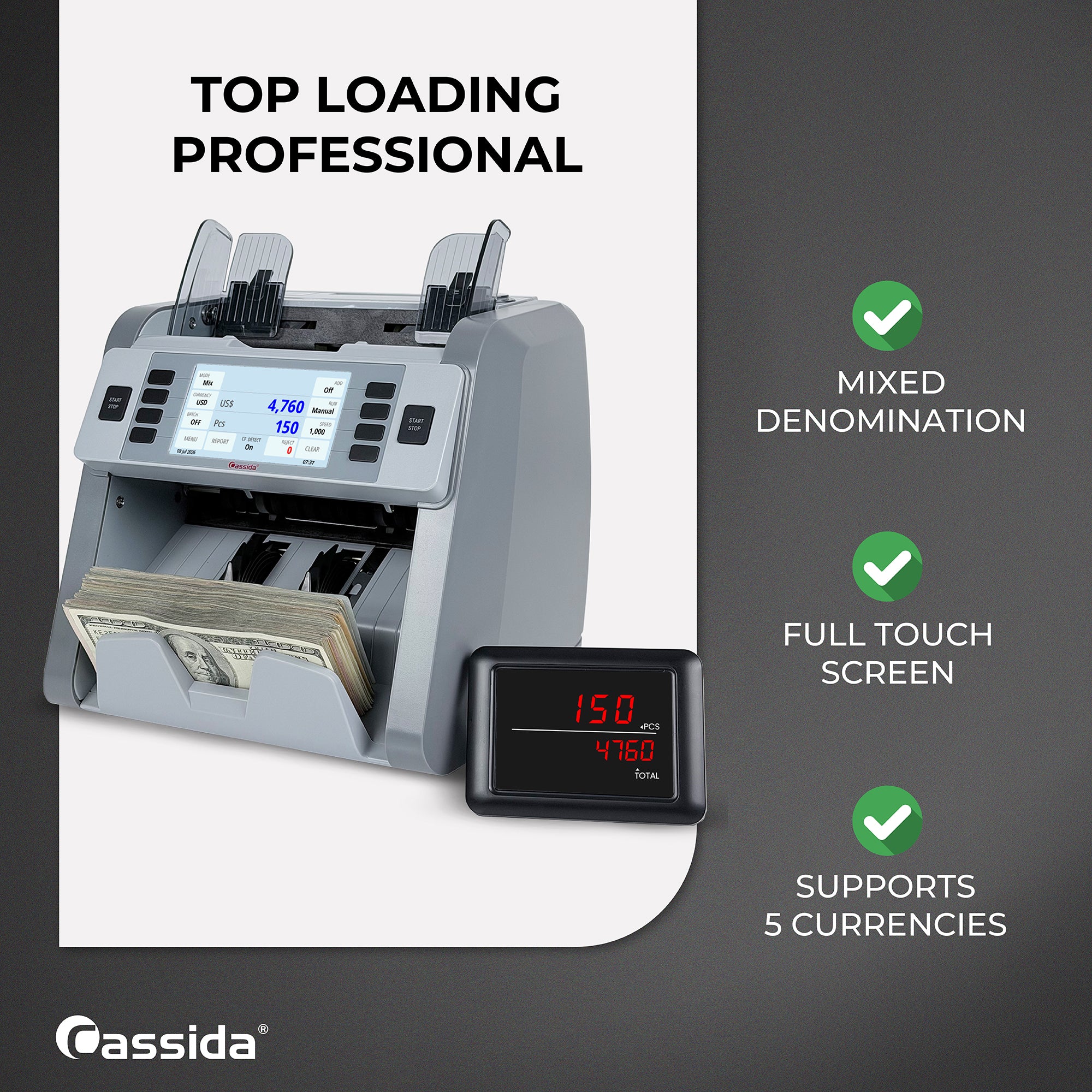 Cassida CRS 8500 Mixed Bill Counter