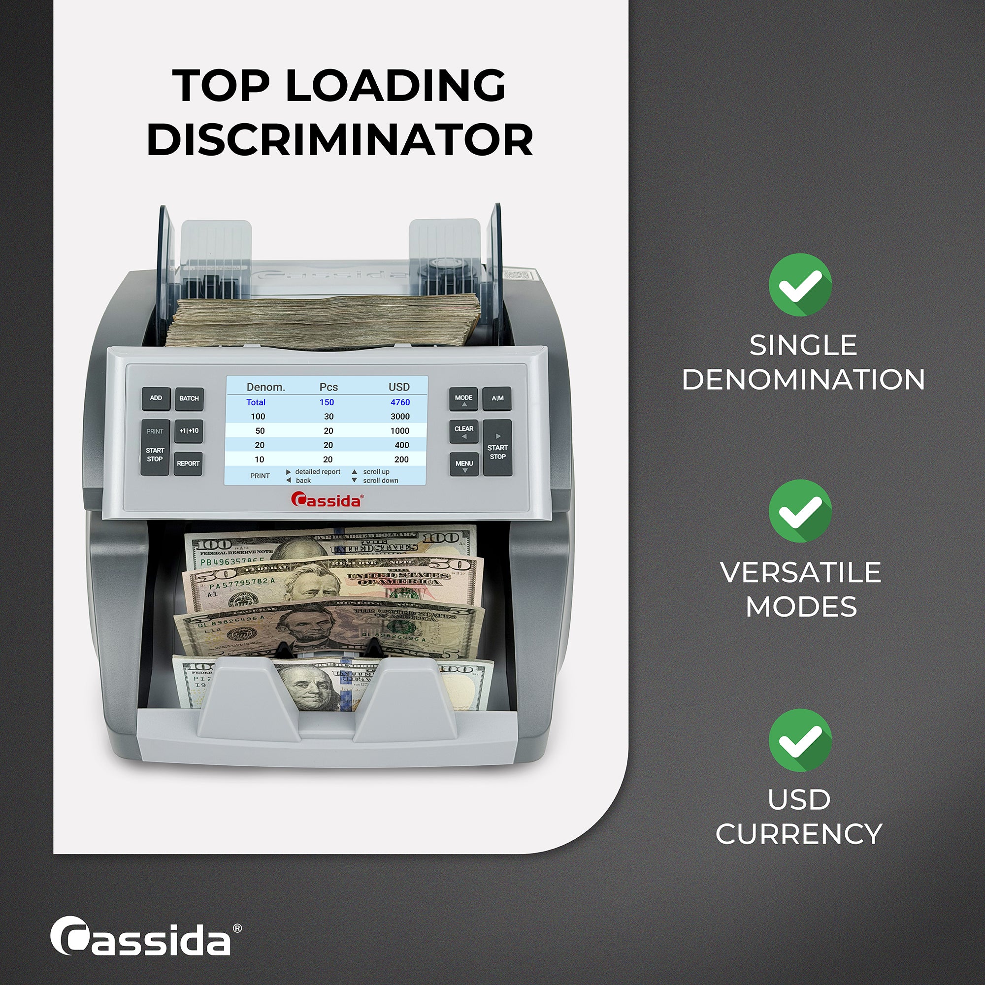 Cassida CRS 7500 Mixed Bill Counter