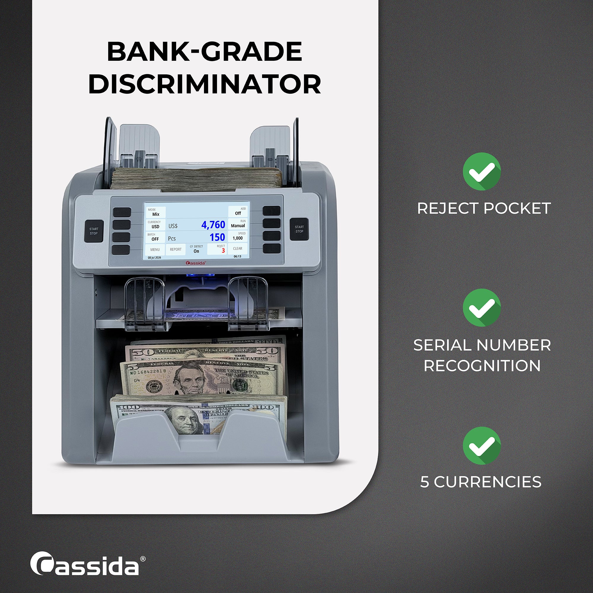 Cassida CRS 9500 Mixed Bill Counter