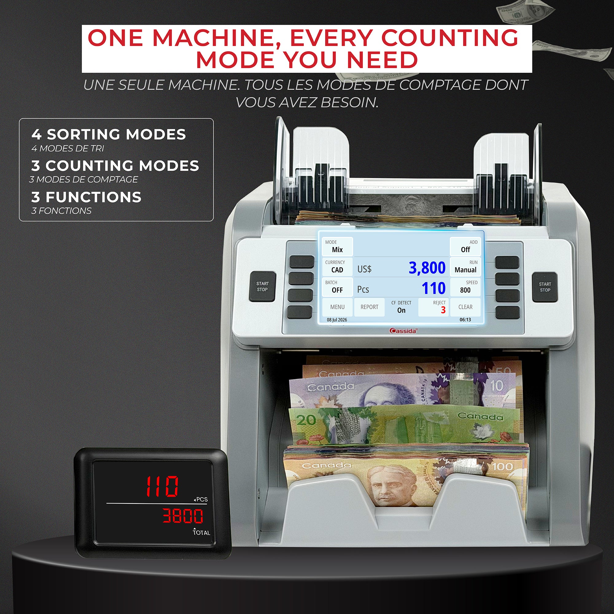 Cassida CRS 8500 Mixed Bill Counter (Canada)