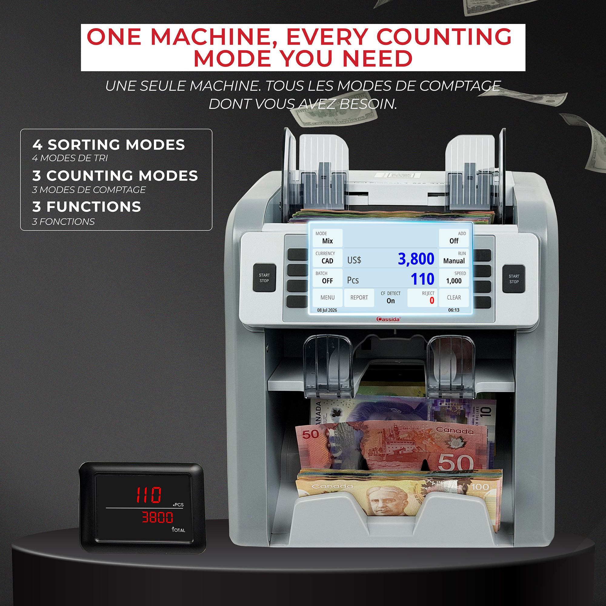 Cassida CRS 9500 Mixed Bill Counter (Canada)