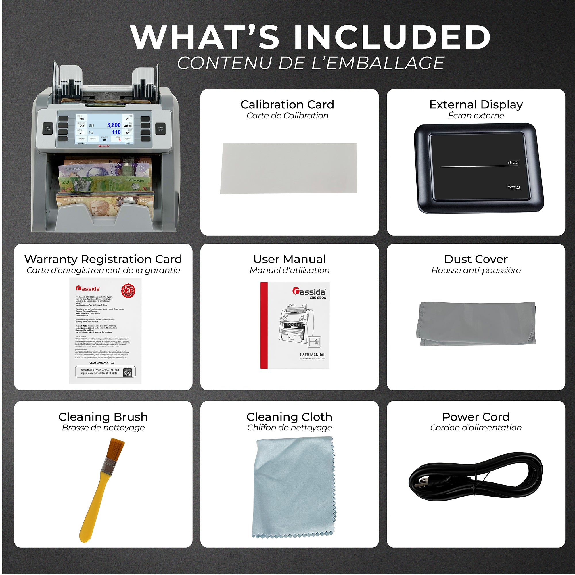 Cassida CRS 8500 Mixed Bill Counter (Canada)