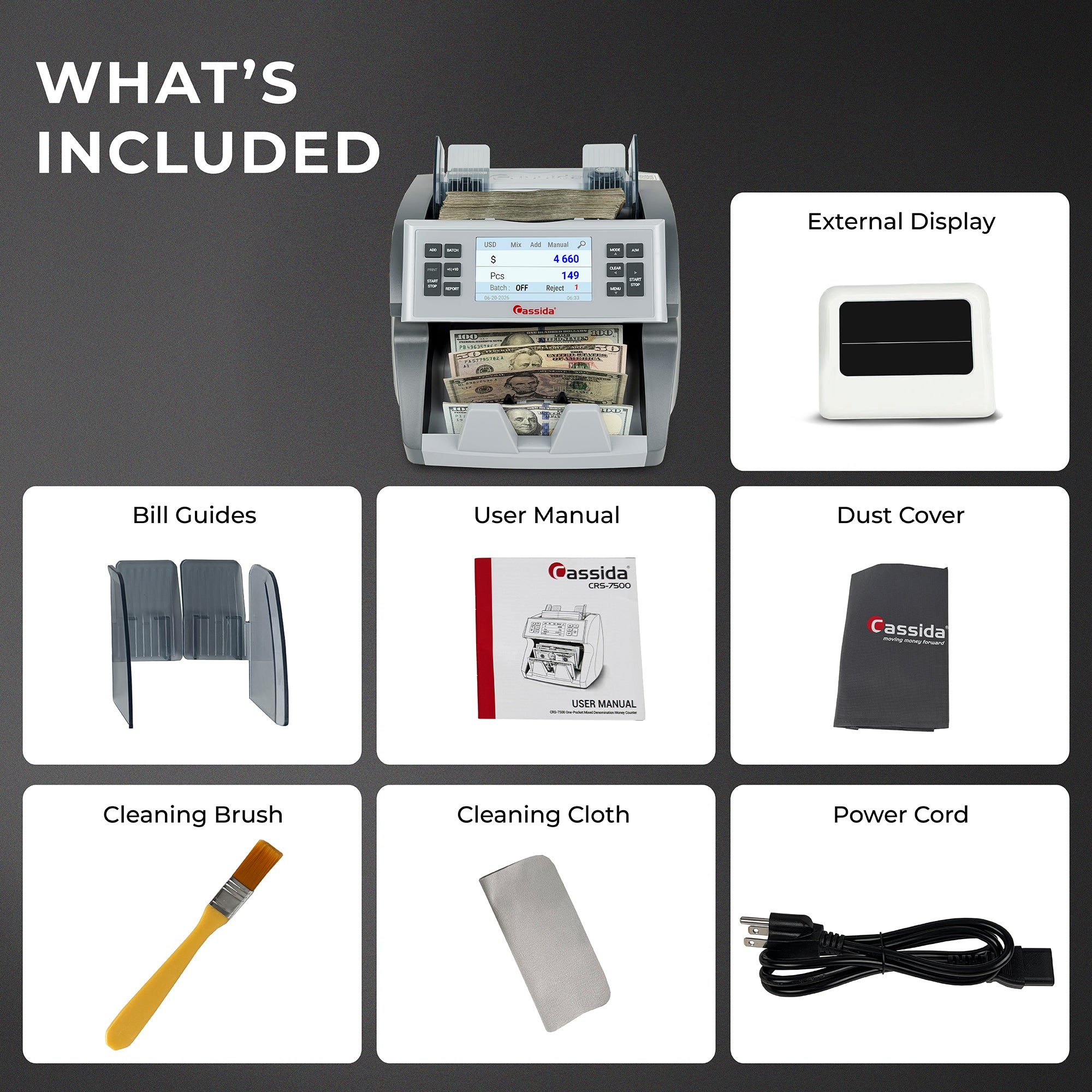 Cassida CRS 7500 Mixed Bill Counter