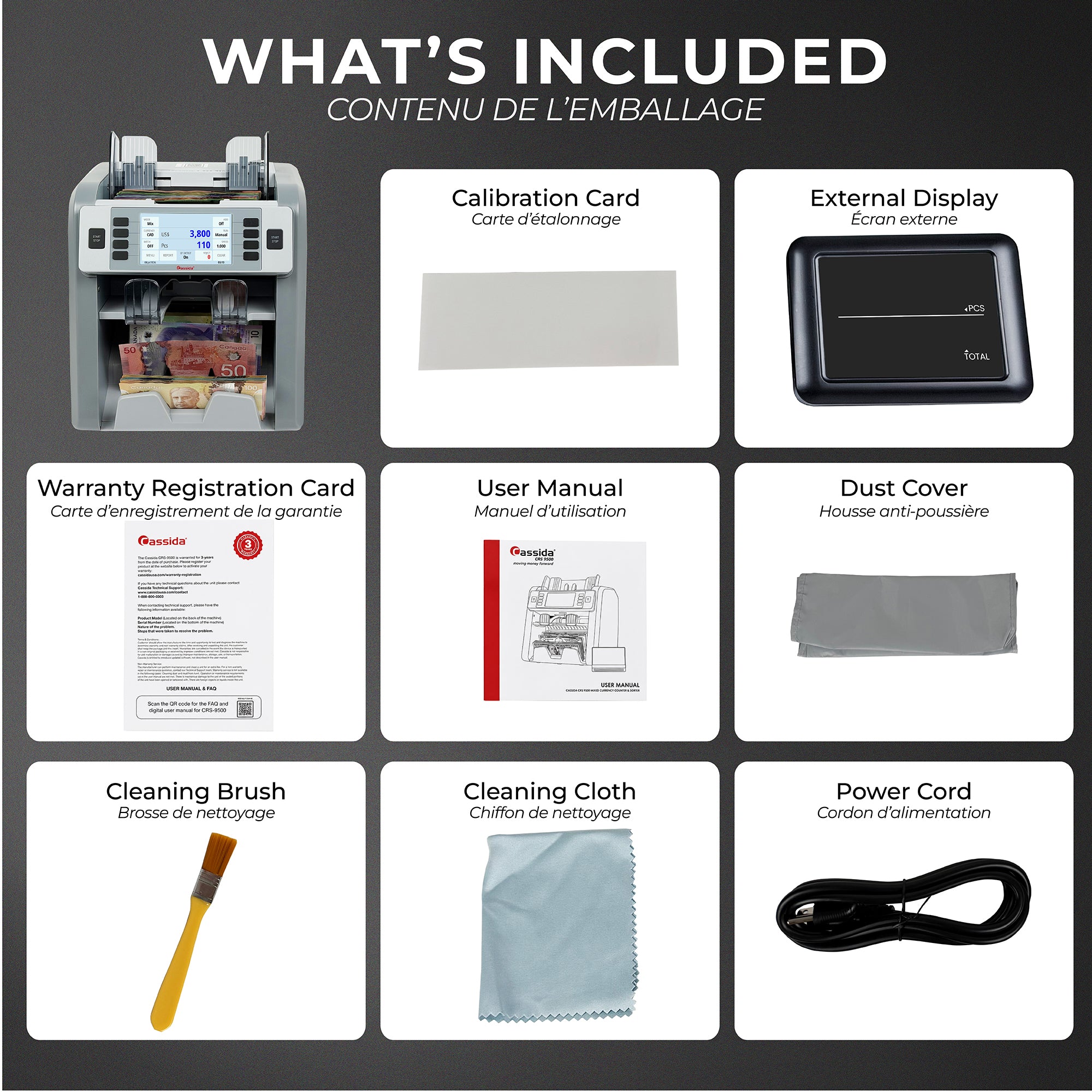 Cassida CRS 9500 Mixed Bill Counter (Canada)
